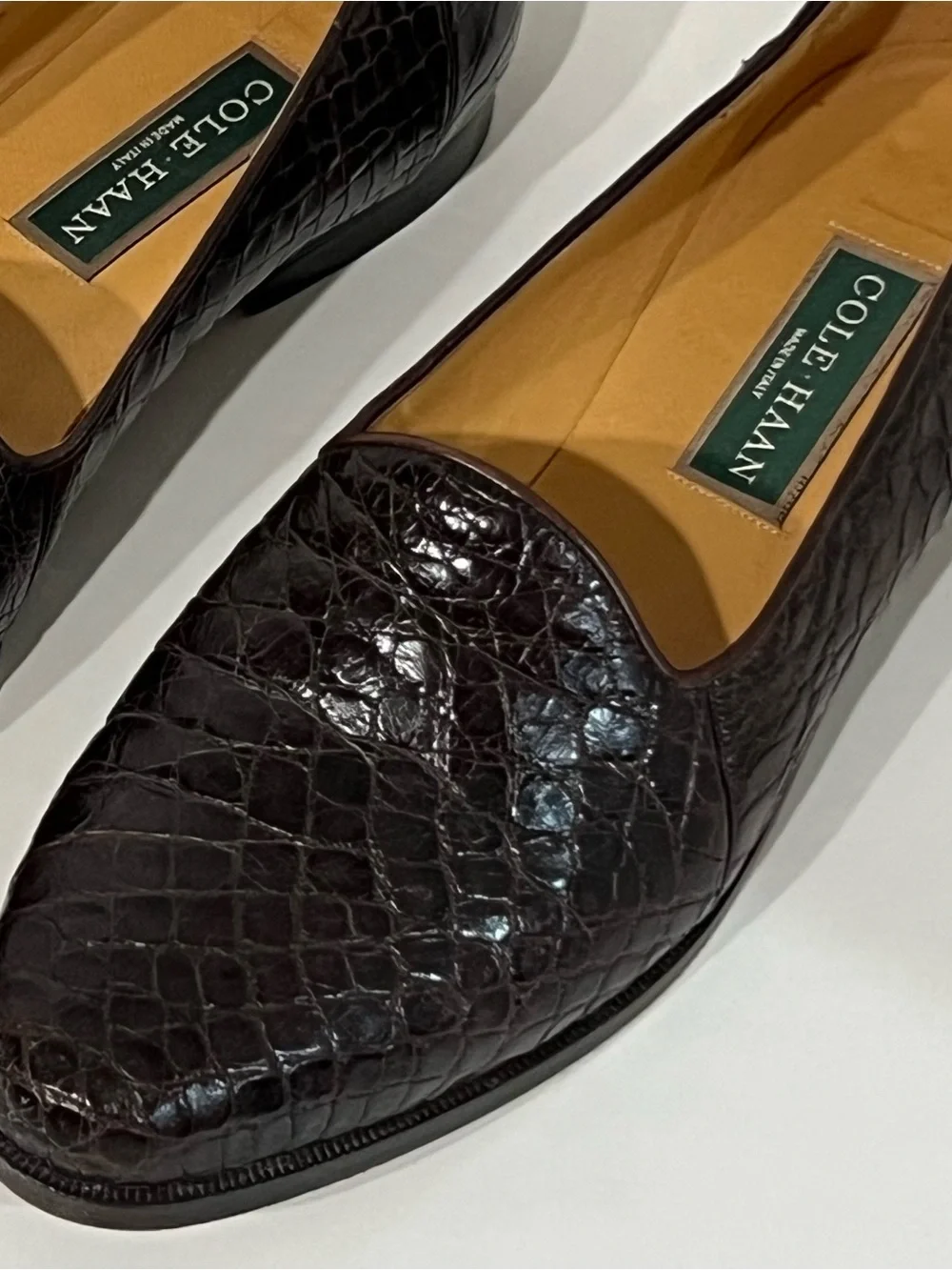 Cole Haan Women’s Dark Brown Crocodile Leather Loafers